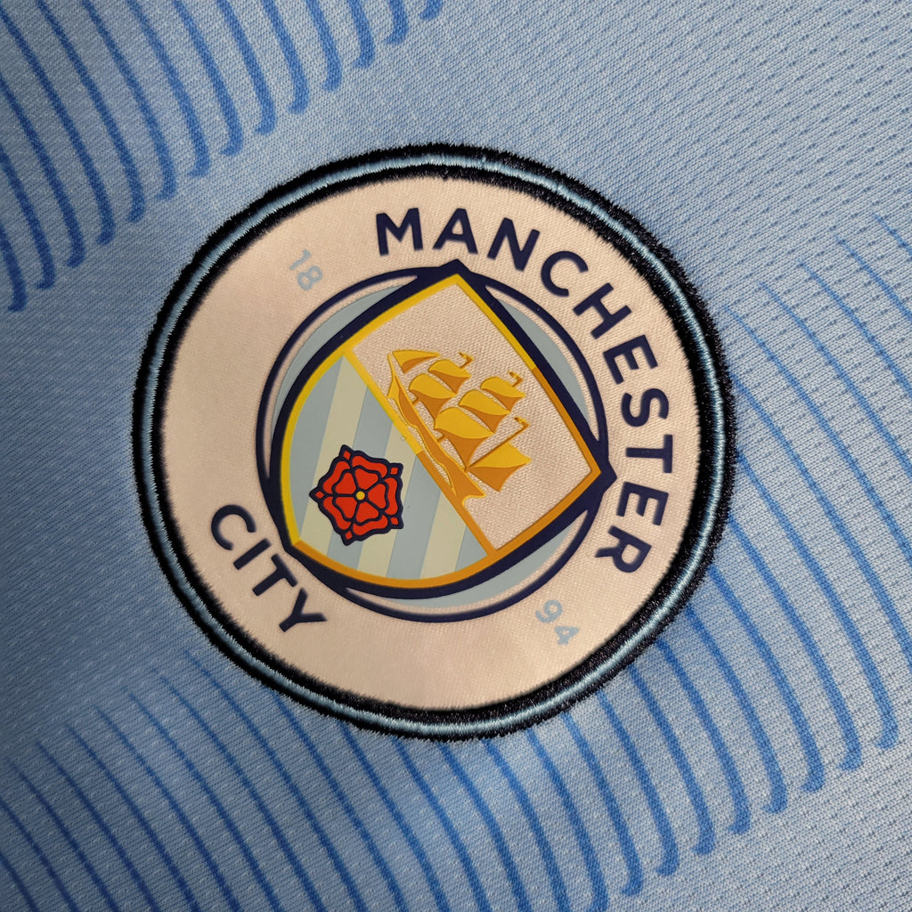 Man City Kevin De Bruyne 17 Long Sleeve Home Soccer Jersey 2023/24