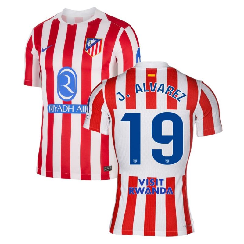 Atletico Madrid Julián Alvarez 19 Home Soccer Jersey 2025-2026